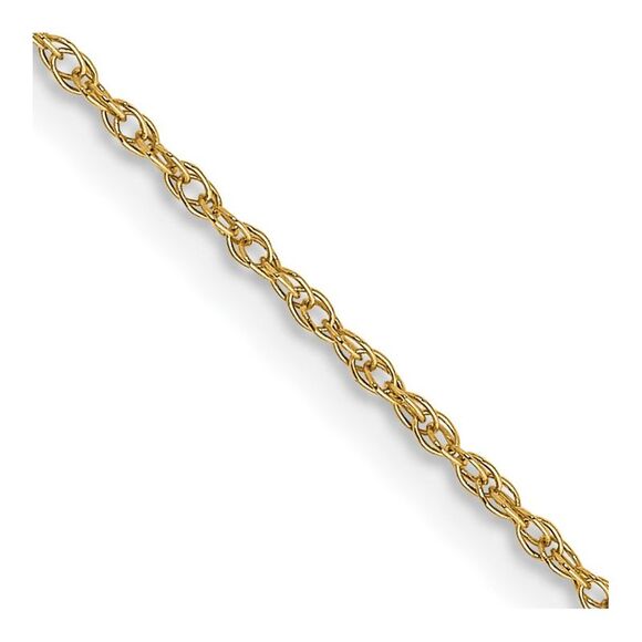 14k Yellow Gold 24 inch Carded .7mm Cable Rope with Spring Ring Clasp Chain